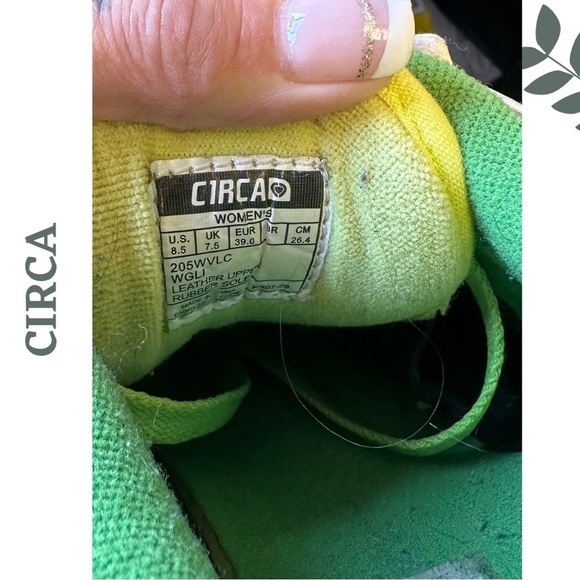 🛍️3/$40 Circa skater Shoe Runner Green Wide Lace Up Velcro Closure Size 8.5 - Picture 9 of 9